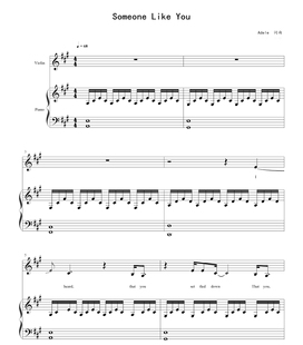 Someone like you-钢琴弹唱版带歌词正谱伴奏五线谱+简谱版电子谱