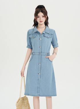 2026夏季新款复古牛仔连衣裙女款高级感收腰显瘦气质减龄休闲裙子