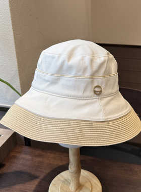 夏季草编渔夫帽女夏季防晒宽檐可折叠显脸小百搭遮阳帽出游凉帽