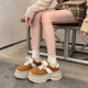 小码 潮欧洲站2025春秋新款 女鞋 313233厚底松糕真皮休闲增高运动鞋