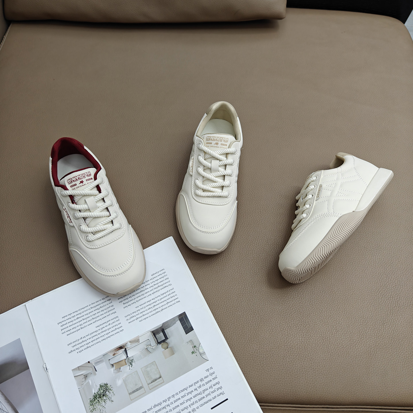 百搭平底真皮德训阿甘鞋女2025新款韩版时尚学院风潮流小香风板鞋,女鞋,时尚休闲鞋,淘宝优惠券,粉丝福利购,淘宝优惠卷