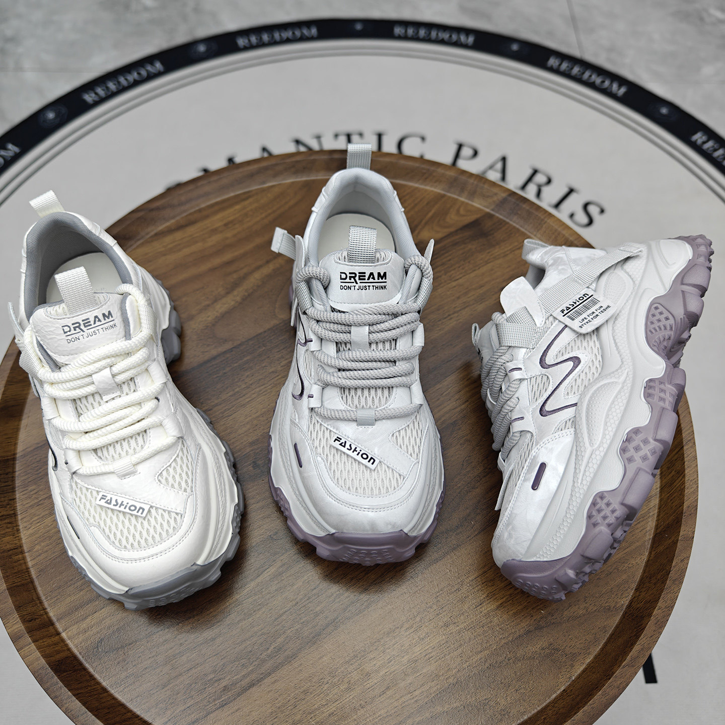 超轻便厚底增高网面透气系带老爹鞋女2026新款百搭轻便运动休闲鞋