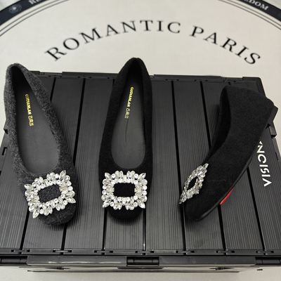 小个子内增高水钻玛丽珍女鞋浅口