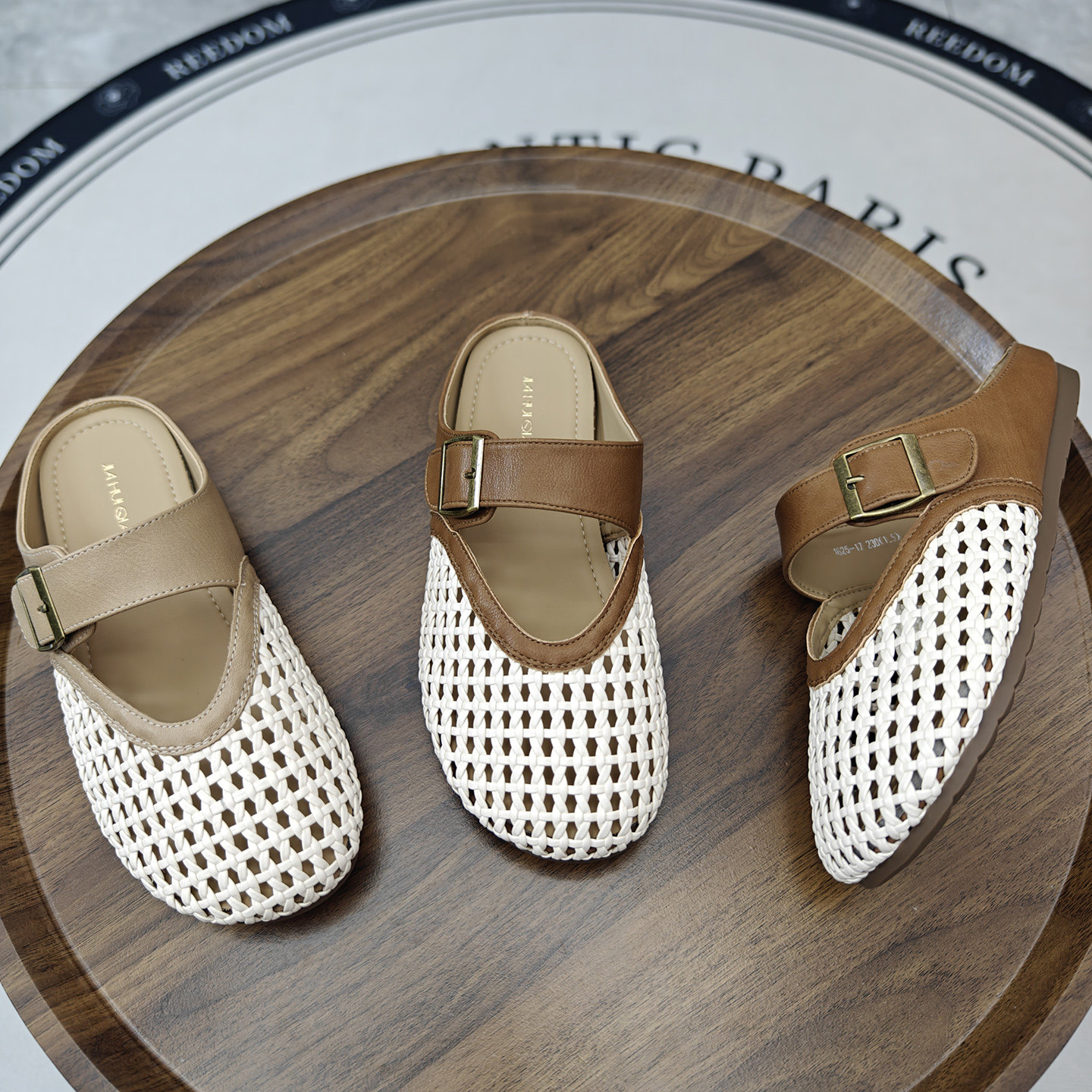 韩版镂空编织百搭凉拖鞋女2026年新款魔术贴复古透气平底包头半拖,女鞋,包头拖,淘宝优惠券,粉丝福利购,淘宝优惠卷