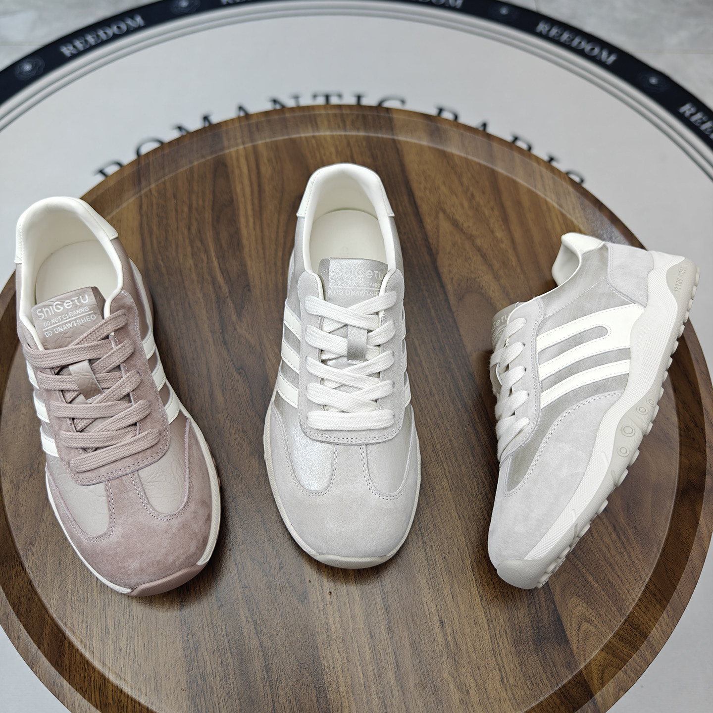 防滑舒适运动鞋女2026新款舒适休闲百搭拼色圆头跑步鞋真皮阿甘鞋,女鞋,德训鞋,淘宝优惠券,粉丝福利购,淘宝优惠卷