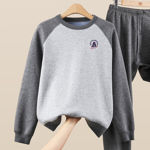 贴身加绒保暖内衣套装男