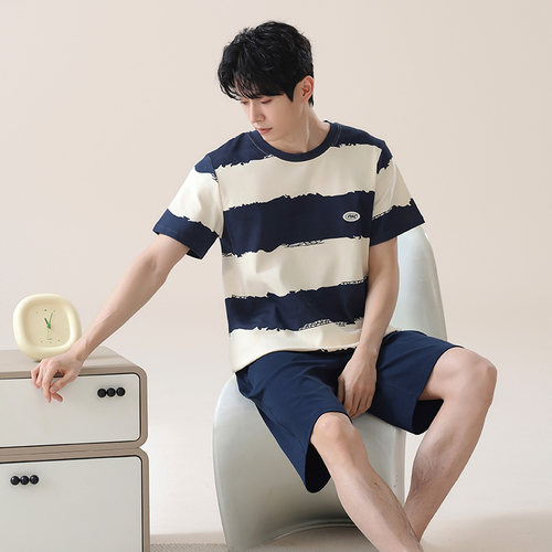 睡衣男纯棉夏季可外穿青少年