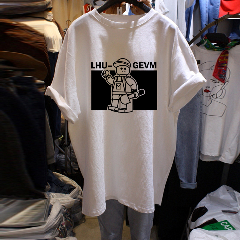 胖mm大码女装200斤短袖宽松上衣ins显瘦减龄遮肉洋气T恤2021夏潮