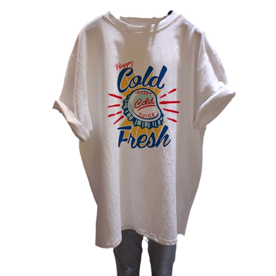 卡通印花白色t恤潮牌夏装chic