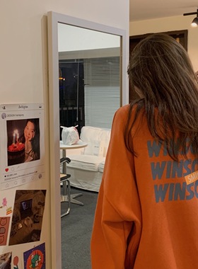 超火cec大码卫衣女秋冬小众oversize宽松加绒圆领欧美冬上衣胖mm