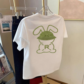 欧货大码 oversize正肩短袖 T恤女士夏季 宽松百搭体恤港味上衣ins潮