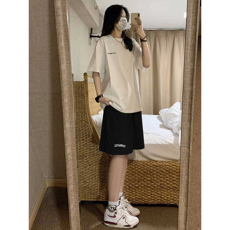 oversize短裤学院运动风新款