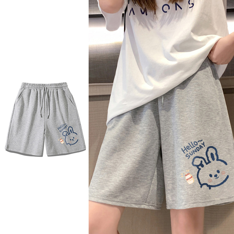胖mm美式复古运动短裤女夏季