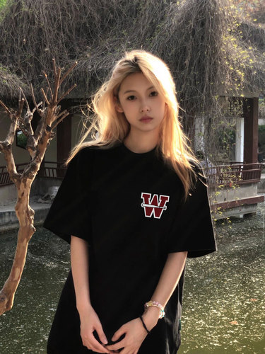 美式胖mm大码休闲百搭短袖t恤女