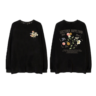 黑色卫衣女大码加绒oversize宽松上衣ins潮秋冬季美式街头风外套