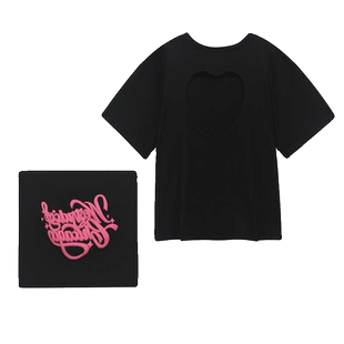vintage美式甜辣风t恤女大码镂空爱心辣妹短袖两件套ins纯棉上衣
