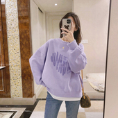 hiphop潮牌ins秋冬加绒大码 长袖 宽松上衣 闺蜜装 超火cec卫衣女韩版