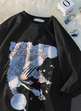 速发oversi夏e大恤t码设计感小众ch韩风宽松百搭上衣潮z季