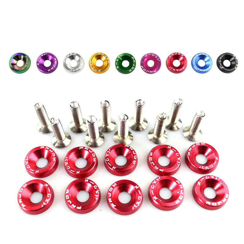 JDM汽车改装用品M6垫片螺丝铝合金电瓶护板垫圈挡泥板车牌架螺丝