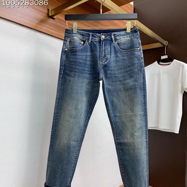 2025春夏青年直筒宽松弹力修身牛仔裤潮牌潮流时尚百搭牛仔长裤子