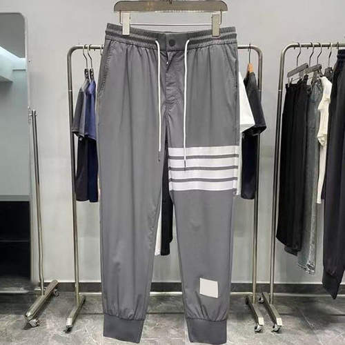 春夏新款潮牌四条杠男士束脚卫裤青少年潮流百搭棉质运动休闲裤子
