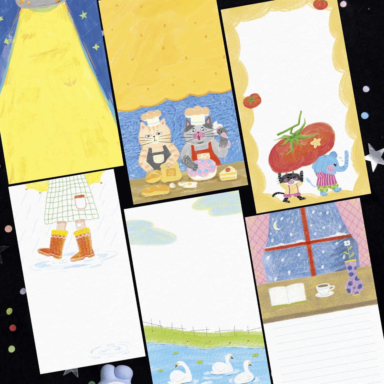 遐想系列A6per便签内页20张入 日系盐系手帐留言记事背景拼贴素材