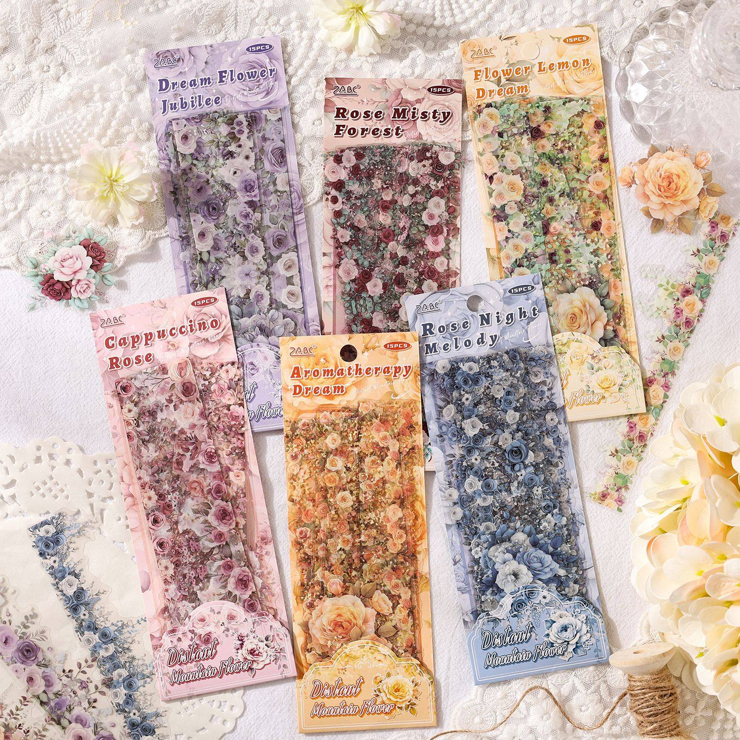 远山花黛系列PET贴纸包 复古ins风花卉手帐diy边框装饰造景贴画,文具电教/文化用品/商务用品,贴纸/立体贴纸,淘宝优惠券,粉丝福利购,淘宝优惠卷