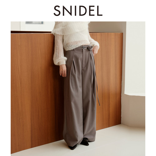 SNIDEL百搭休闲垂感阔腿裤