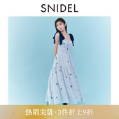 SNIDEL2025秋冬新品 甜美蝴蝶结肩带花朵印花吊带连衣裙SWFO254330