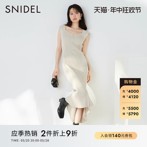 SNIDEL秋冬优雅淑女修身无袖鱼尾针织连衣裙SWNO234014