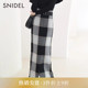 SNIDEL秋冬复古气质高腰腰带格纹直筒毛边长款 半身裙SWFS234215