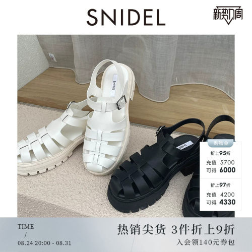 snidel厚底编织罗马凉鞋