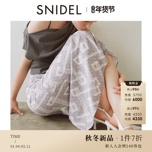 SNIDEL2025秋冬新品时尚百搭高腰直筒复古蕾丝半身裙SWFS254064