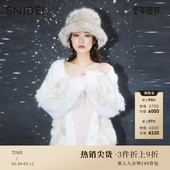 SNIDEL秋冬V领花朵刺绣宽松针织开衫 短外套SWNJ235110