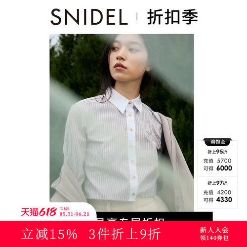 SNIDEL短款露腰休闲长袖衬衫