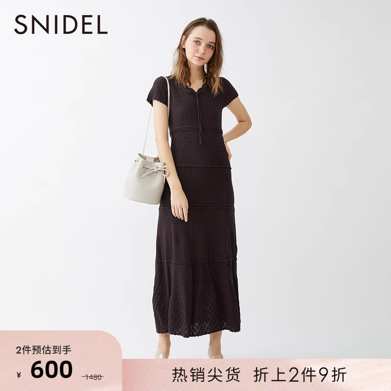 SNIDEL春夏甜美镂空针织短袖蛋糕