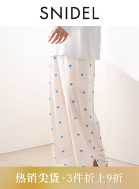 SNIDEL HOME春夏款松紧腰系带荷叶边家居服长裤SHCP251053