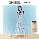 SNIDEL2025秋冬新品 甜美蝴蝶结肩带花朵印花吊带连衣裙SWFO254330