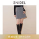 SNIDEL春夏款 半身裙SWFS251027 百搭高腰纯色毛呢A字短款