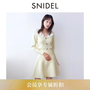 高腰半身裙套装 SWNO261320 甜美蕾丝V领针织衫 SNIDEL2026春夏新品