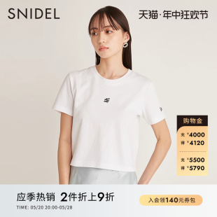 潮流刺绣正肩短袖 SNIDEL春夏款 NEW ERA合作款 T恤SWCT231139