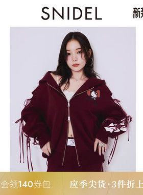 SNIDEL2025秋冬新品HELLO KITTY联名连帽蝴蝶结卫衣SWCT254256