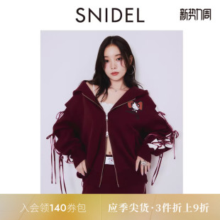 SNIDEL2025秋冬新品 KITTY联名连帽蝴蝶结卫衣SWCT254256 HELLO