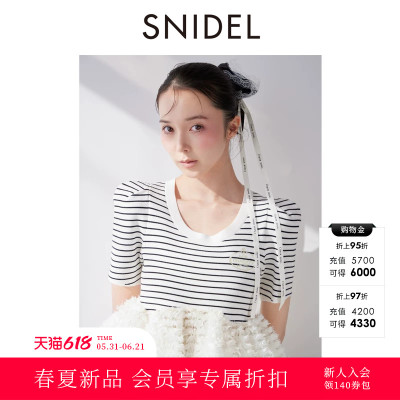 SNIDEL2026春夏新品Chacott联名植绒蛋糕裙摆针织衫SWNT261109