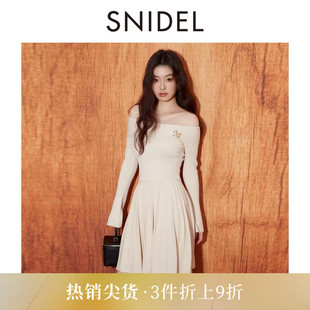SNIDEL2025秋冬新品 针织衫 半身短裙套装 SWNO254322 优雅露肩喇叭袖