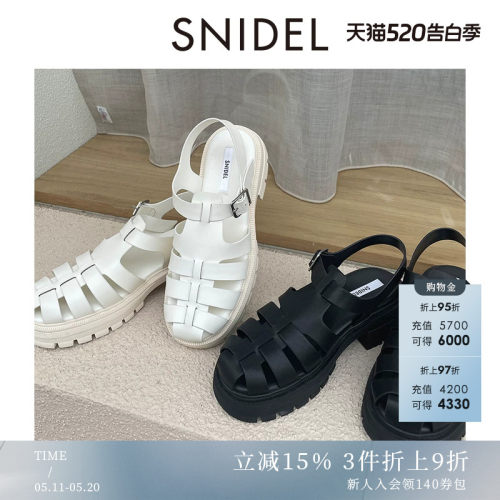 snidel厚底编织罗马凉鞋