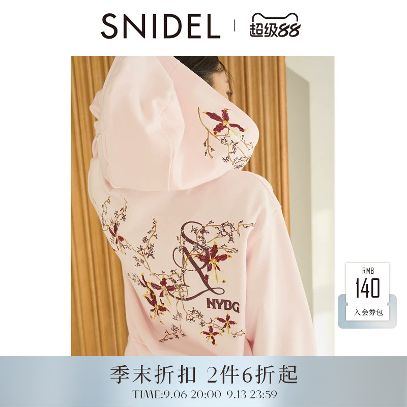 SNIDEL2026春夏新品纽约植物园联名印花连帽套头卫衣SWCT261098图片