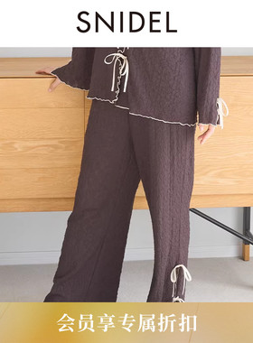 SNIDEL HOME2026春夏新品松紧腰蝴蝶结木耳边长睡裤SHCP261067