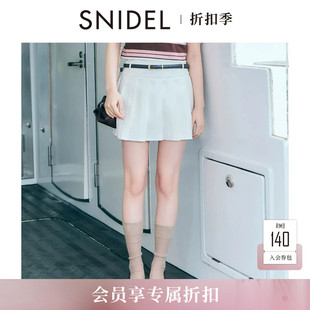 SNIDEL2026秋冬新品高腰纯色百褶半身裙短裙裤含腰带SWFP264045