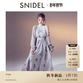 无袖 SNIDEL2025秋冬新品 优雅针织开衫 印花连衣裙两件套SWNO255090